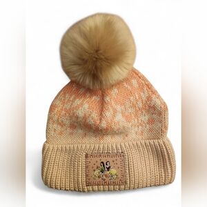 Disney Parks Girls Pink Princess Pom Beanie Mulan & Snow White